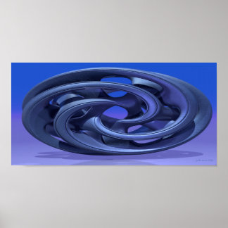 Póster Resumen de Gingezel 330 Escultura 3D en azul