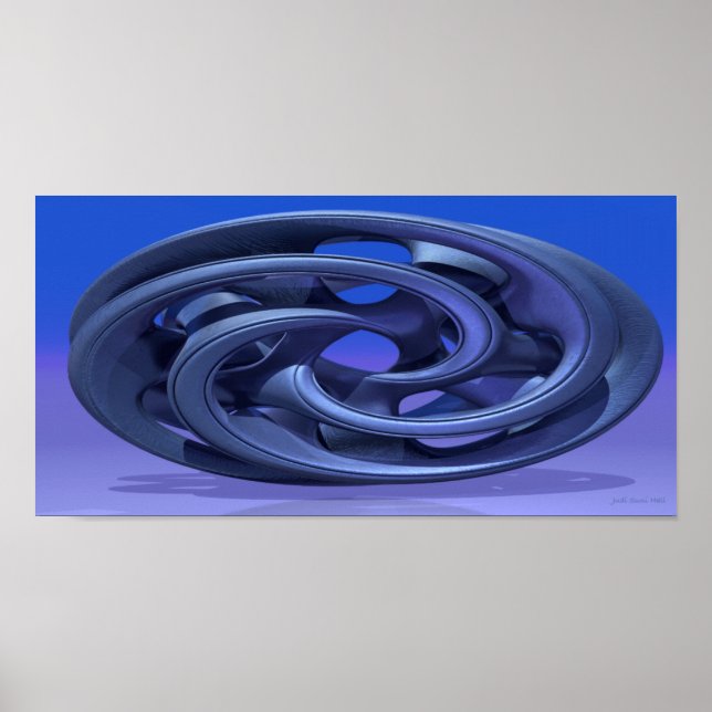 Póster Resumen de Gingezel 330 Escultura 3D en azul (Frente)