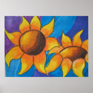 Póster Resumen de girasoles