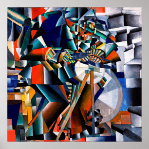 Póster Resumen de gris blanco azul verde amarillo rojo