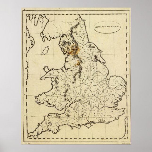 Póster Resumen de Inglaterra y Gales (Frente)