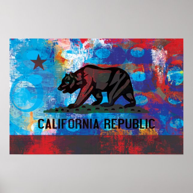 Póster Resumen de la bandera de California (Frente)