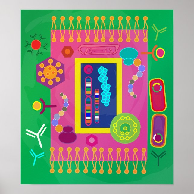Póster Resumen de la biología celular Matisse estilo (Frente)