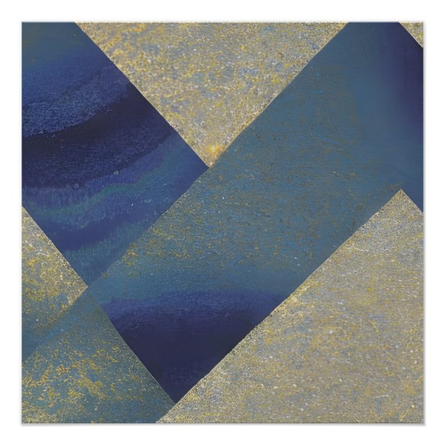 Póster Resumen de la capa marina fracturada Zig Zag Waves (Anverso)
