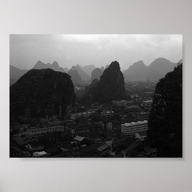 Póster Resumen de la ciudad de Guilin en China (Frente)