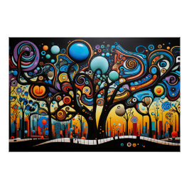 Póster Resumen de la colorida naturaleza del paisaje de l