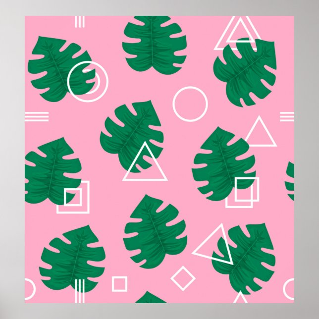 Póster Resumen de la costura de geometría hipster de esti (Frente)