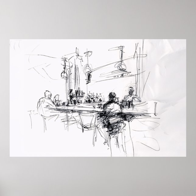 Póster Resumen de la escena del restaurante - (Frente)