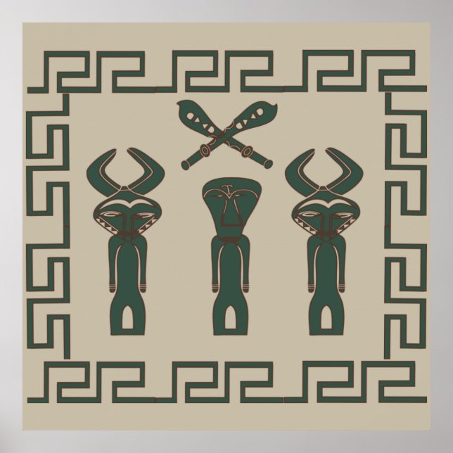 Póster Resumen de la escena ritual tribal africana (Frente)