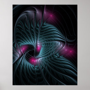 Póster Resumen de la fantasía colorida fractal