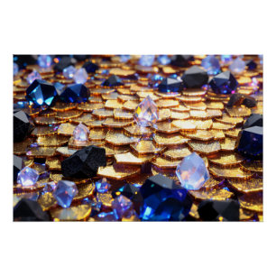 Póster Resumen de la fantasía de lujo Gemstone