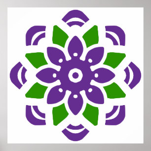 Póster Resumen de la flor de Geo Mandala