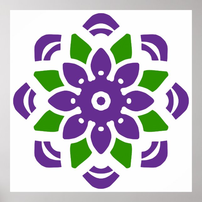 Póster Resumen de la flor de Geo Mandala (Frente)