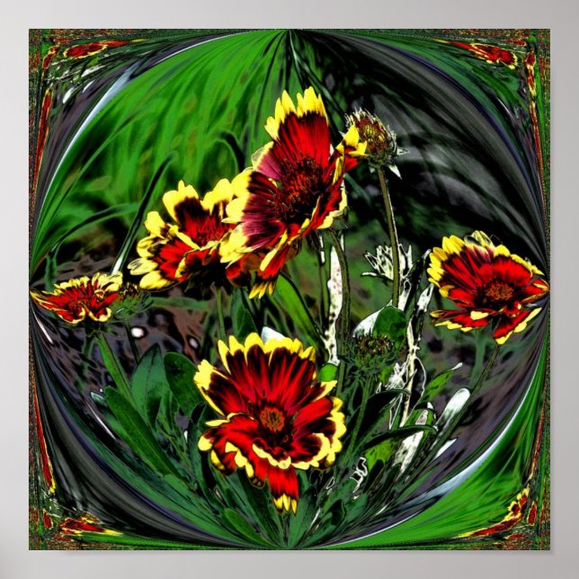 Póster Resumen de la flor de las mareas coloridas (Frente)