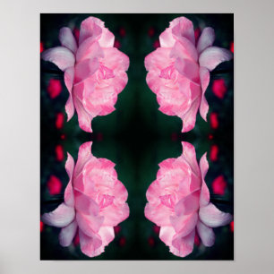 Póster Resumen de la flor rosa rosa celestial