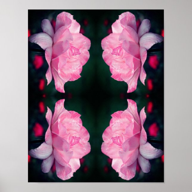 Póster Resumen de la flor rosa rosa celestial (Frente)
