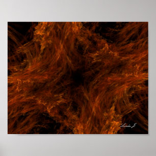 Póster Resumen de la imagen de la tormenta fractal en bla