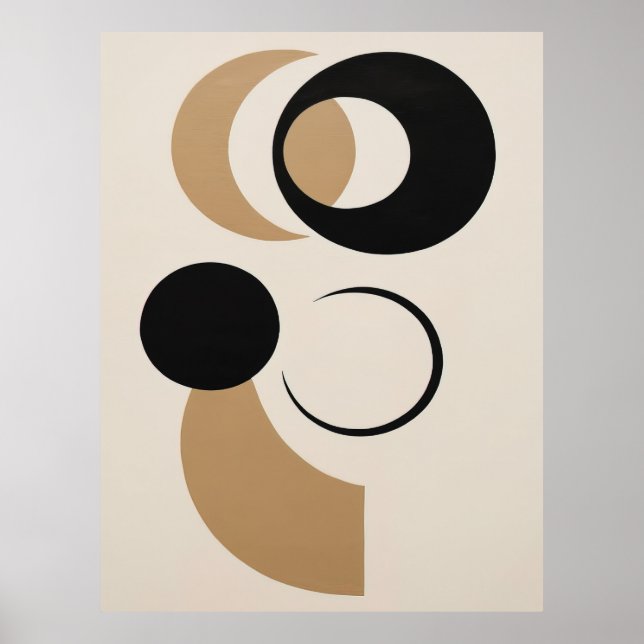 Póster Resumen de la línea de círculo geométrico negrita (Frente)