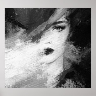 Póster Resumen De La Moda Mujer Pintura Acrílica