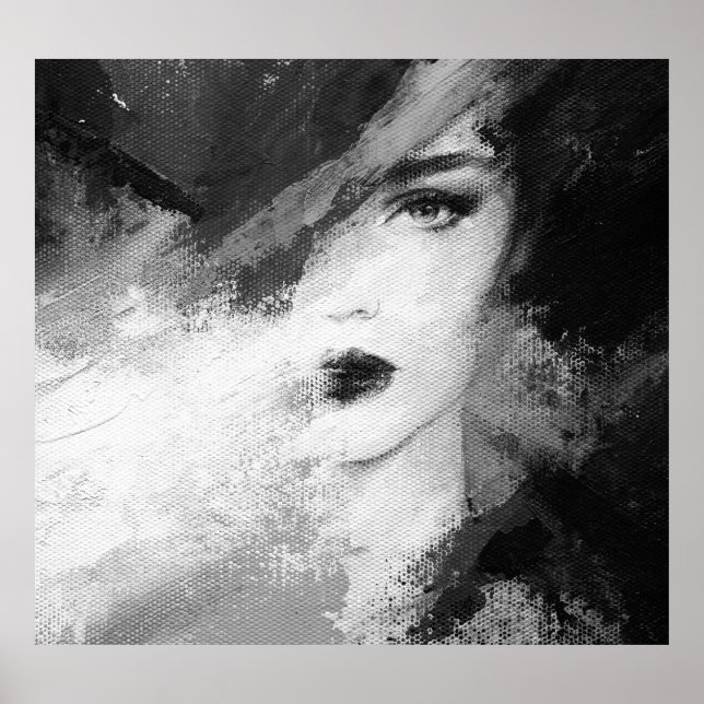 Póster Resumen De La Moda Mujer Pintura Acrílica (Frente)