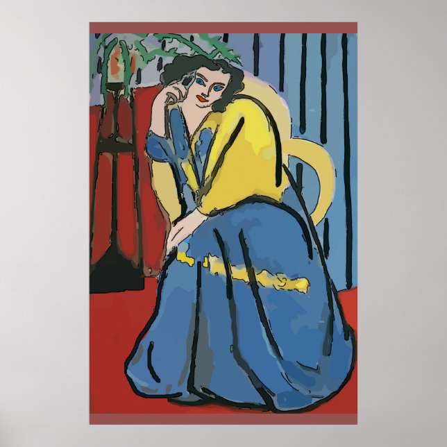 Póster Resumen de la mujer en el teléfono celular 5 (Frente)