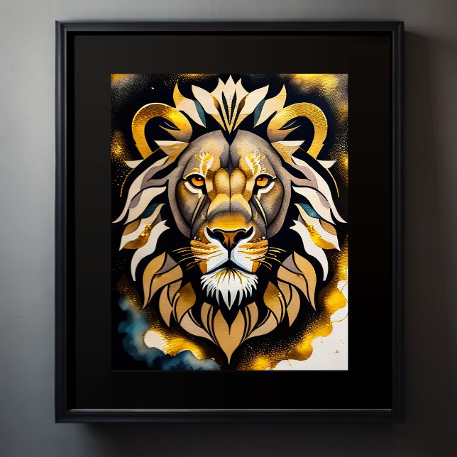 Póster Resumen de la pintura acuarela de un león 5:4 (Subido por el creador)