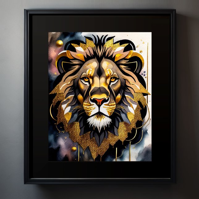 Póster Resumen de la pintura acuarela de un león 5:4 (Subido por el creador)