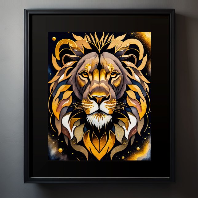 Póster Resumen de la pintura acuarela de un león 5:4 (Subido por el creador)