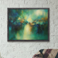 Resumen de la pintura moderna de los verdes y azul