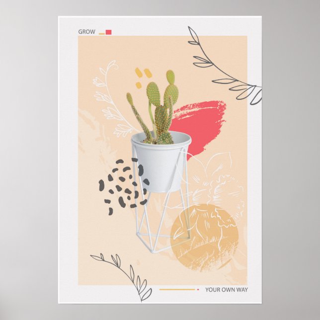 Póster Resumen de la planta de Cactus (Frente)