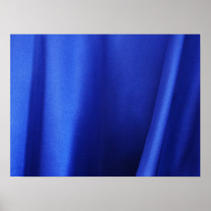 Póster Resumen de la tela de seda azul que fluye