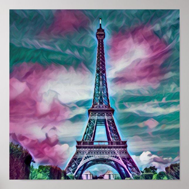 Póster Resumen de la Torre Eiffel (Frente)