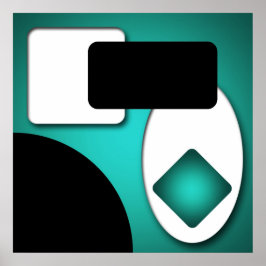 Póster Resumen de las formas Verde azuladas modernas y ri