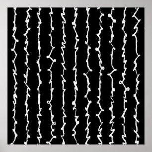 Póster Resumen de las grietas en blanco y negro