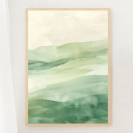Póster Resumen de las montañas Sage Green & Beige Imprimi