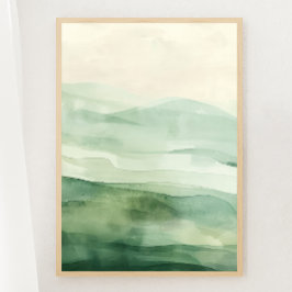 Póster Resumen de las montañas Sage Green & Beige Imprimi