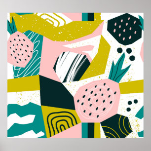 Póster Resumen de las piñas: colorido mosaico sin costura