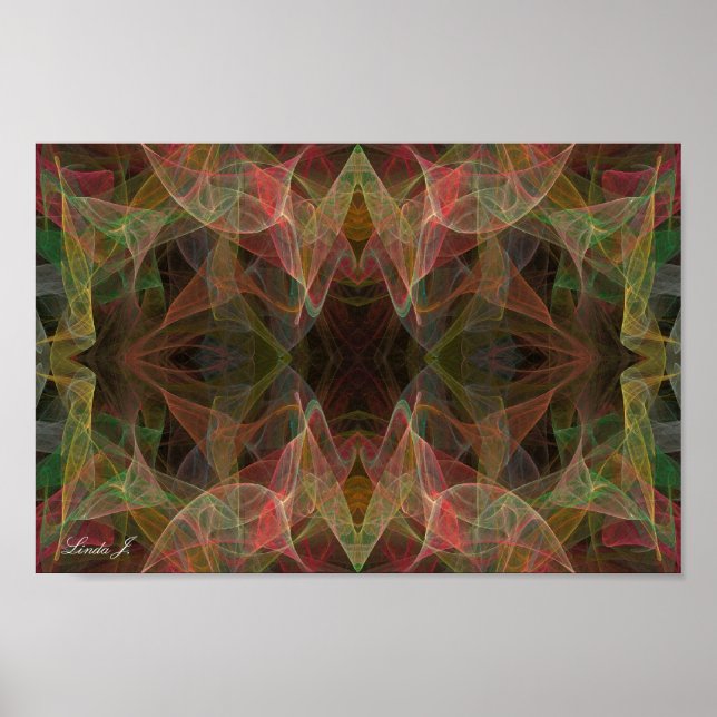 Póster Resumen de lienzo o Poster de fondo fractal (Frente)