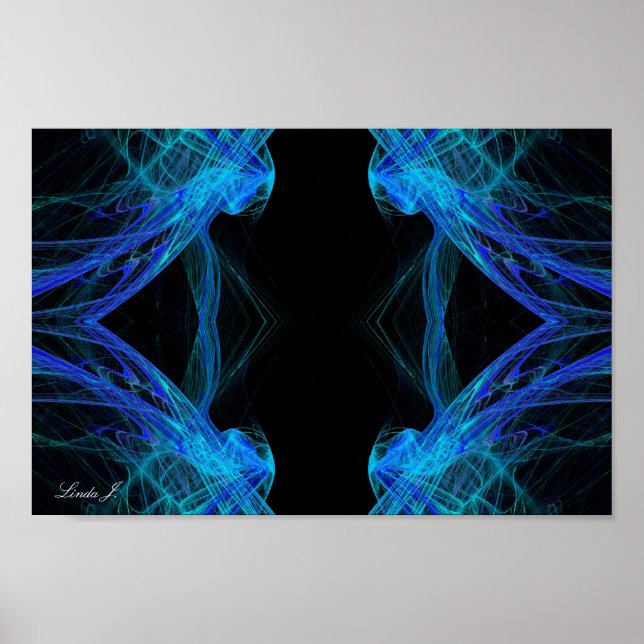 Póster Resumen de lienzo o Poster de fondo fractal (Frente)