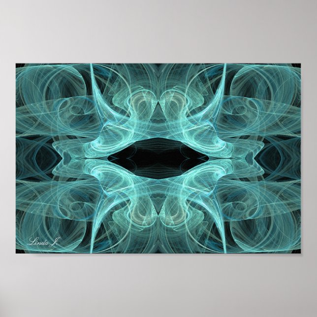 Póster Resumen de lienzo o Poster de fondo fractal (Frente)