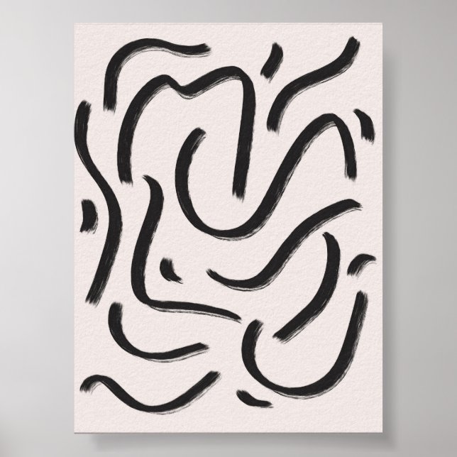 Póster Resumen de los golpes de pincel negro (Frente)