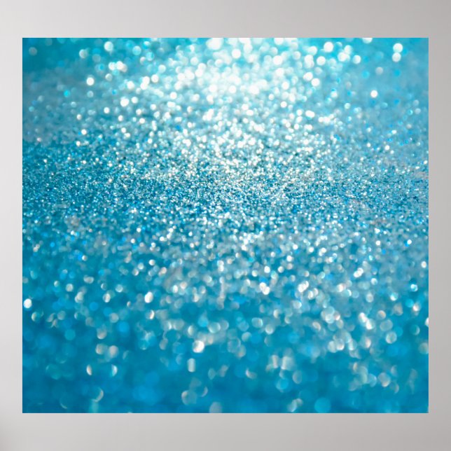 Póster Resumen de luces azules, fondo artístico. (Frente)