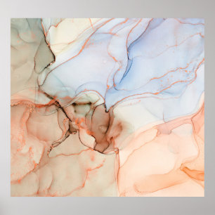 Póster Resumen de lujo: Alcohol Ink Art