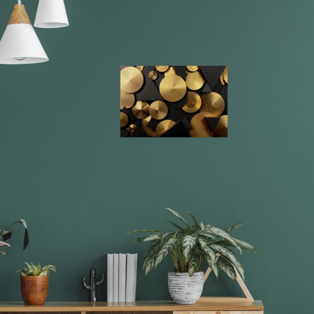 Póster Resumen de lujo geométrico de oro (Salón 1)