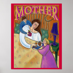 Póster Resumen de madre en cama