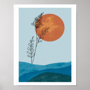 Póster Resumen de mediados del siglo XXI Sunne de montaña
