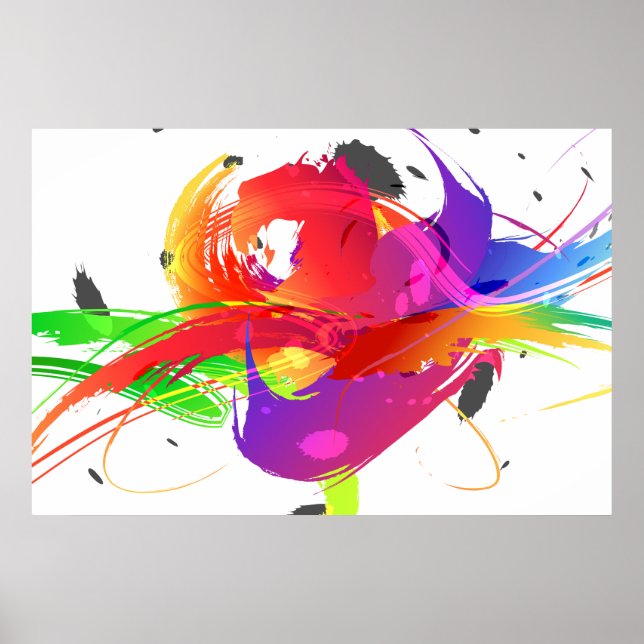 Póster Resumen de moda Lorikeet Paint Splatter (Frente)