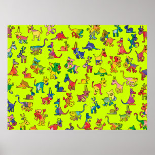 Póster Resumen de mosaicos de patrones de animales