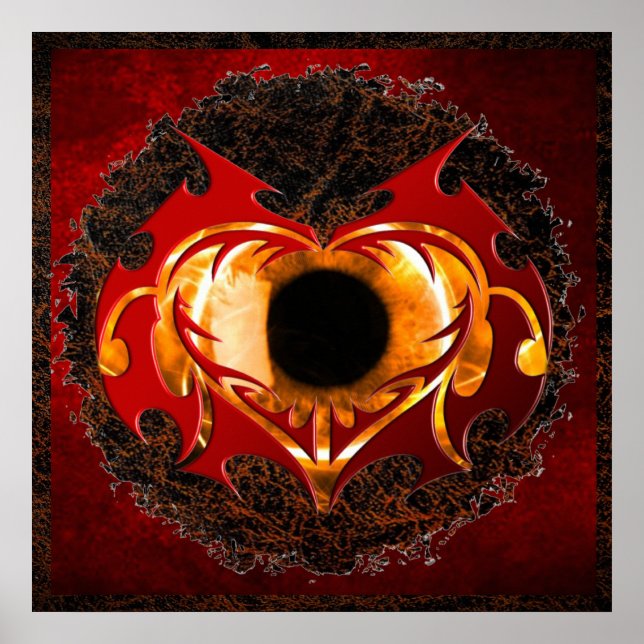 Póster Resumen de ojos del corazón del fuego (Frente)