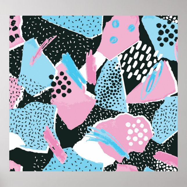 Póster Resumen de Papel Tornado, Retro Collage. (Frente)